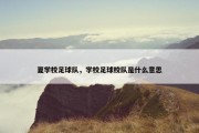 夏学校足球队，学校足球校队是什么意思