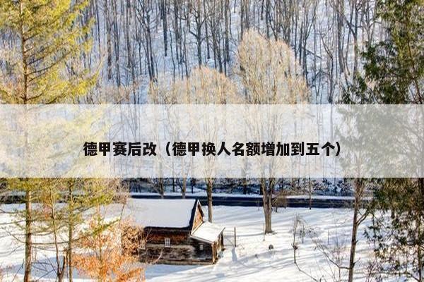 德甲赛后改（德甲换人名额增加到五个）