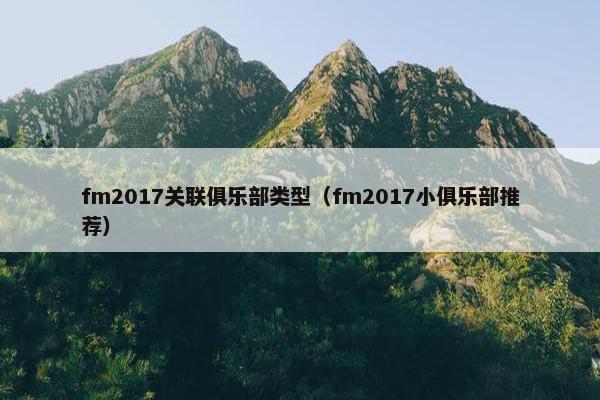 fm2017关联俱乐部类型（fm2017小俱乐部推荐）