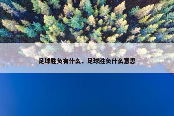 足球胜负有什么，足球胜负什么意思