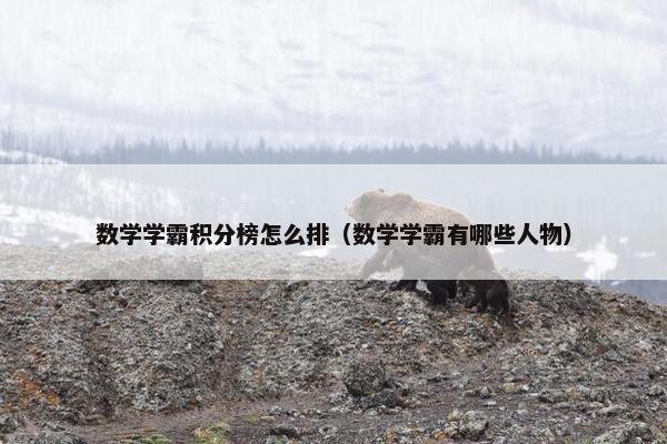 数学学霸积分榜怎么排（数学学霸有哪些人物）