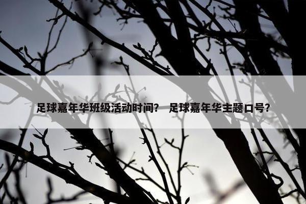 足球嘉年华班级活动时间？ 足球嘉年华主题口号？