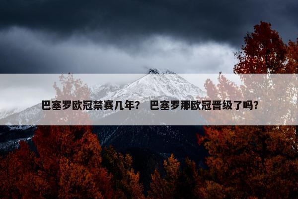 巴塞罗欧冠禁赛几年？ 巴塞罗那欧冠晋级了吗？