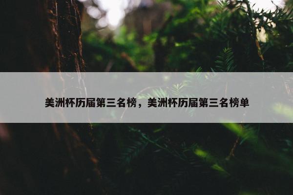 美洲杯历届第三名榜，美洲杯历届第三名榜单