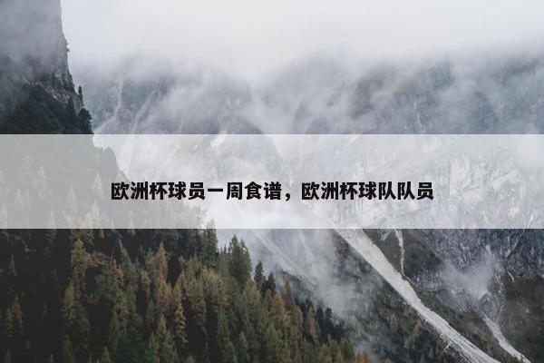 欧洲杯球员一周食谱，欧洲杯球队队员