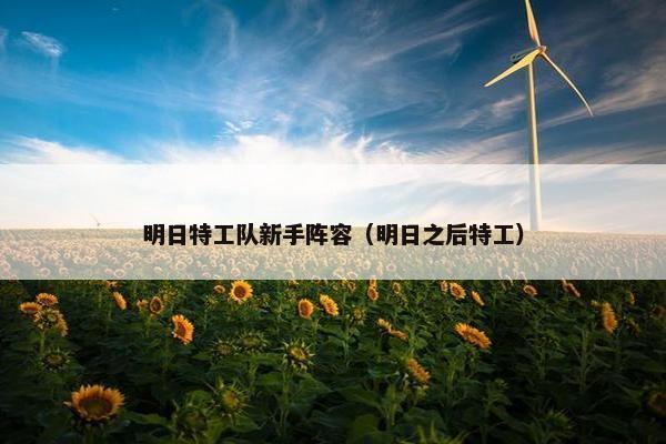 明日特工队新手阵容（明日之后特工）