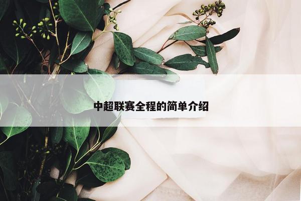 中超联赛全程的简单介绍