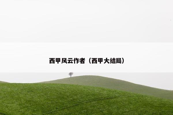 西甲风云作者（西甲大结局）