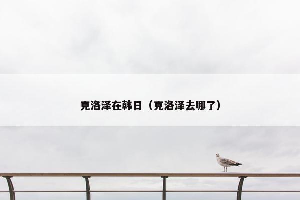 克洛泽在韩日（克洛泽去哪了）