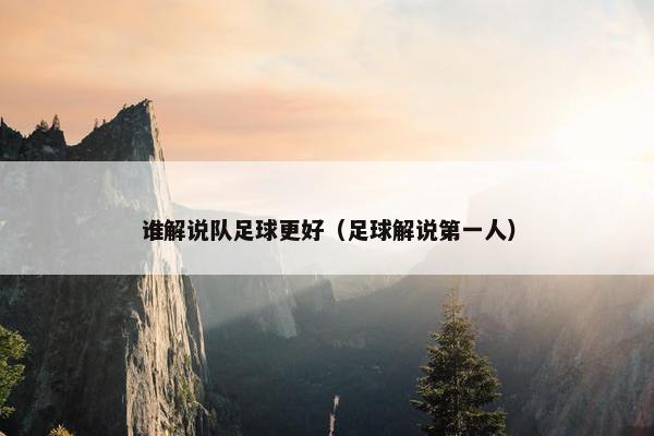谁解说队足球更好（足球解说第一人）