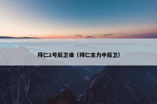 拜仁2号后卫谁（拜仁主力中后卫）