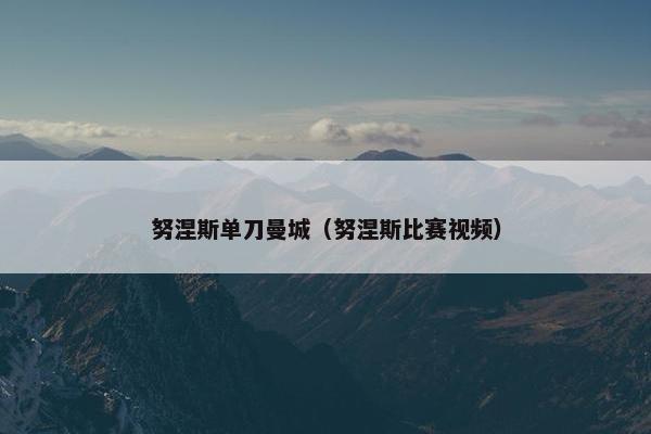 努涅斯单刀曼城（努涅斯比赛视频）