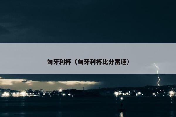匈牙利杯（匈牙利杯比分雷速）