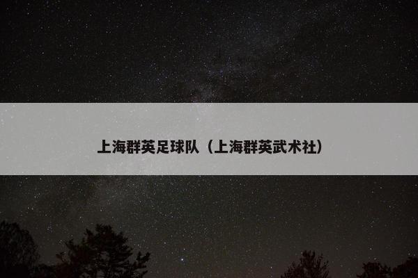 上海群英足球队（上海群英武术社）