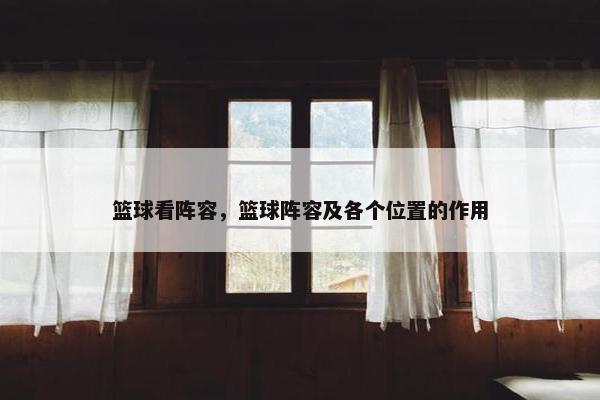 篮球看阵容，篮球阵容及各个位置的作用