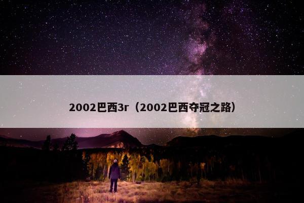 2002巴西3r（2002巴西夺冠之路）