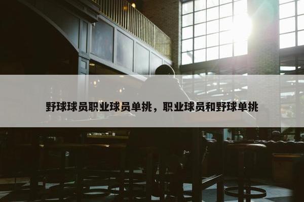 野球球员职业球员单挑，职业球员和野球单挑