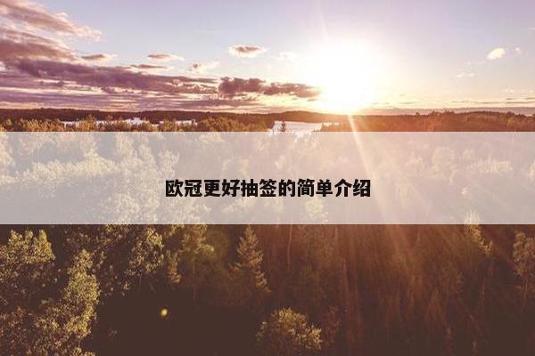 欧冠更好抽签的简单介绍