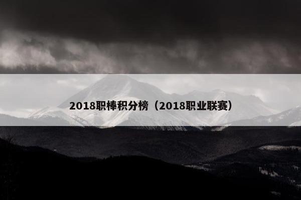2018职棒积分榜（2018职业联赛）
