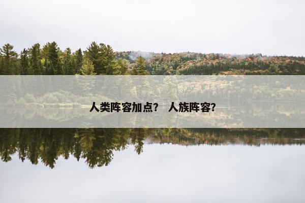 人类阵容加点？ 人族阵容？