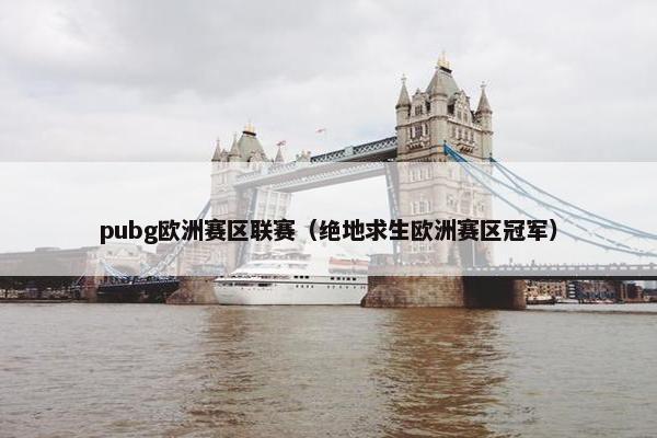 pubg欧洲赛区联赛（绝地求生欧洲赛区冠军）