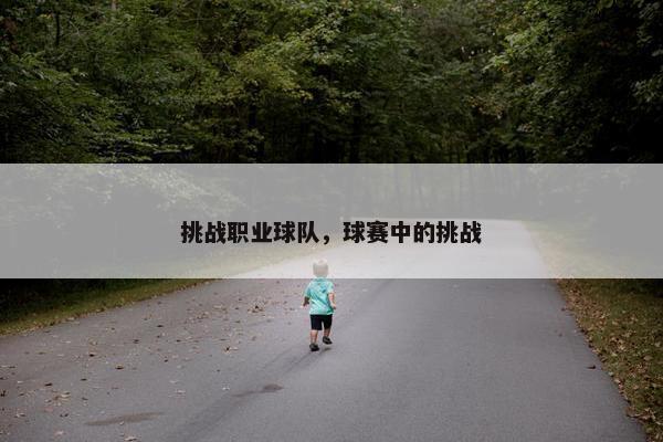挑战职业球队，球赛中的挑战