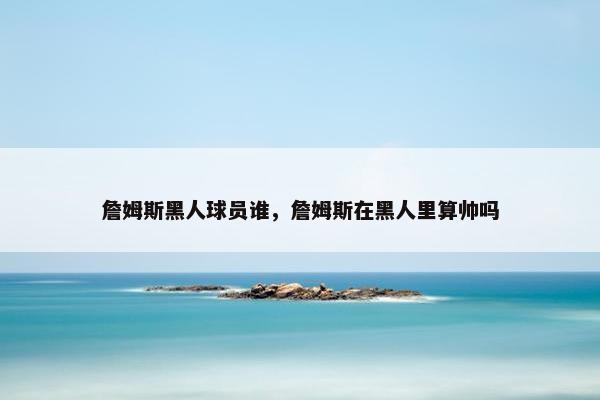 詹姆斯黑人球员谁，詹姆斯在黑人里算帅吗