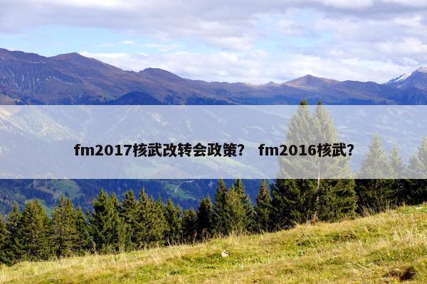 fm2017核武改转会政策？ fm2016核武？