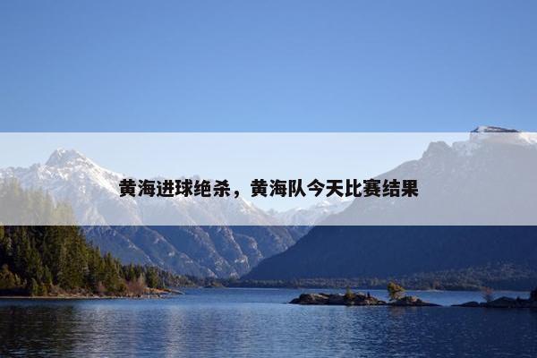 黄海进球绝杀，黄海队今天比赛结果