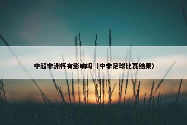 中超非洲杯有影响吗（中非足球比赛结果）