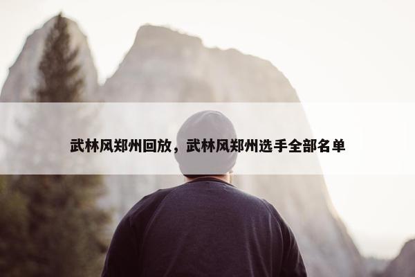 武林风郑州回放，武林风郑州选手全部名单