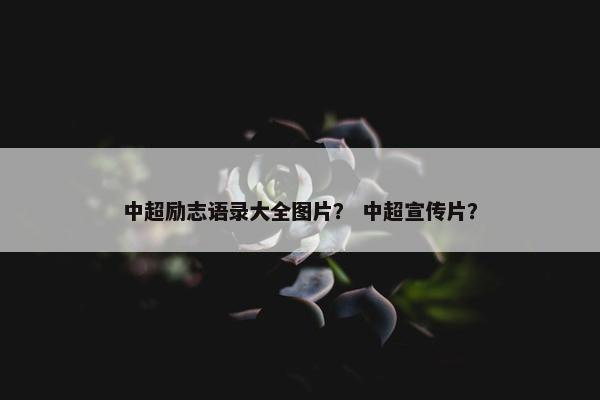 中超励志语录大全图片？ 中超宣传片？