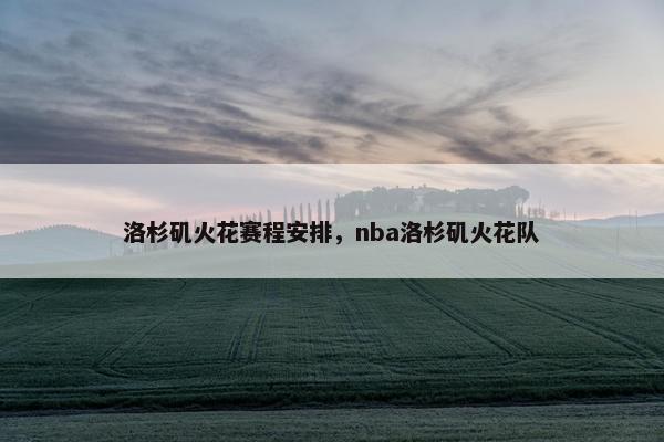 洛杉矶火花赛程安排，nba洛杉矶火花队
