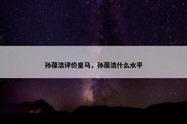 孙葆洁评价皇马，孙葆洁什么水平