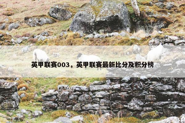 英甲联赛003，英甲联赛最新比分及积分榜
