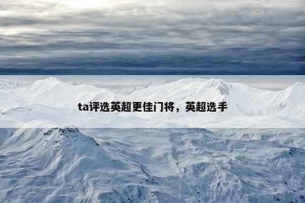 ta评选英超更佳门将，英超选手