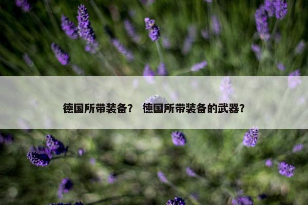 德国所带装备？ 德国所带装备的武器？