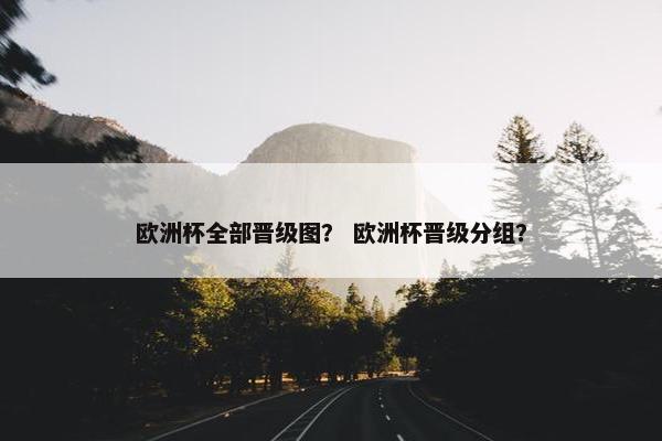 欧洲杯全部晋级图？ 欧洲杯晋级分组？