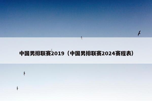 中国男排联赛2019（中国男排联赛2024赛程表）