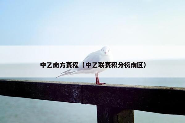 中乙南方赛程（中乙联赛积分榜南区）
