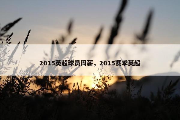 2015英超球员周薪，2015赛季英超