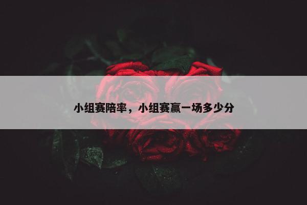 小组赛陪率，小组赛赢一场多少分