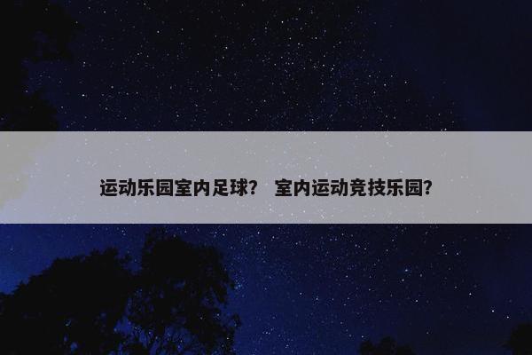 运动乐园室内足球？ 室内运动竞技乐园？