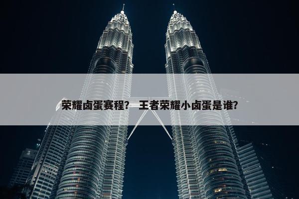 荣耀卤蛋赛程？ 王者荣耀小卤蛋是谁？