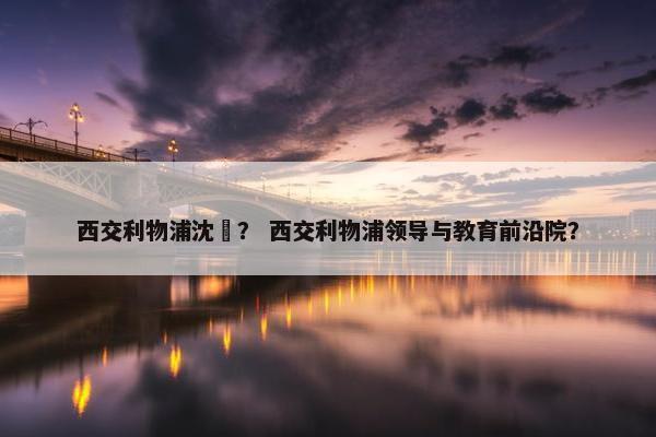 西交利物浦沈玥？ 西交利物浦领导与教育前沿院？