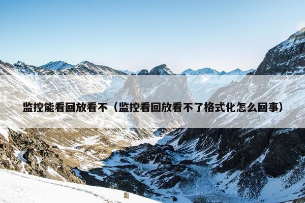 监控能看回放看不（监控看回放看不了格式化怎么回事）