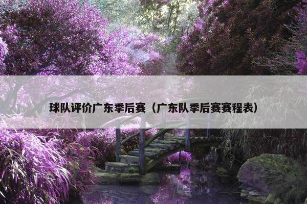 球队评价广东季后赛（广东队季后赛赛程表）