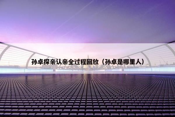 孙卓探亲认亲全过程回放（孙卓是哪里人）
