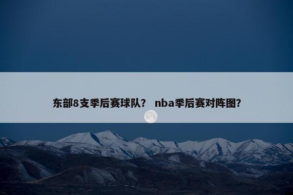 东部8支季后赛球队？ nba季后赛对阵图？