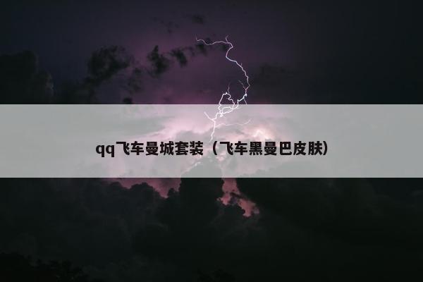 qq飞车曼城套装（飞车黑曼巴皮肤）